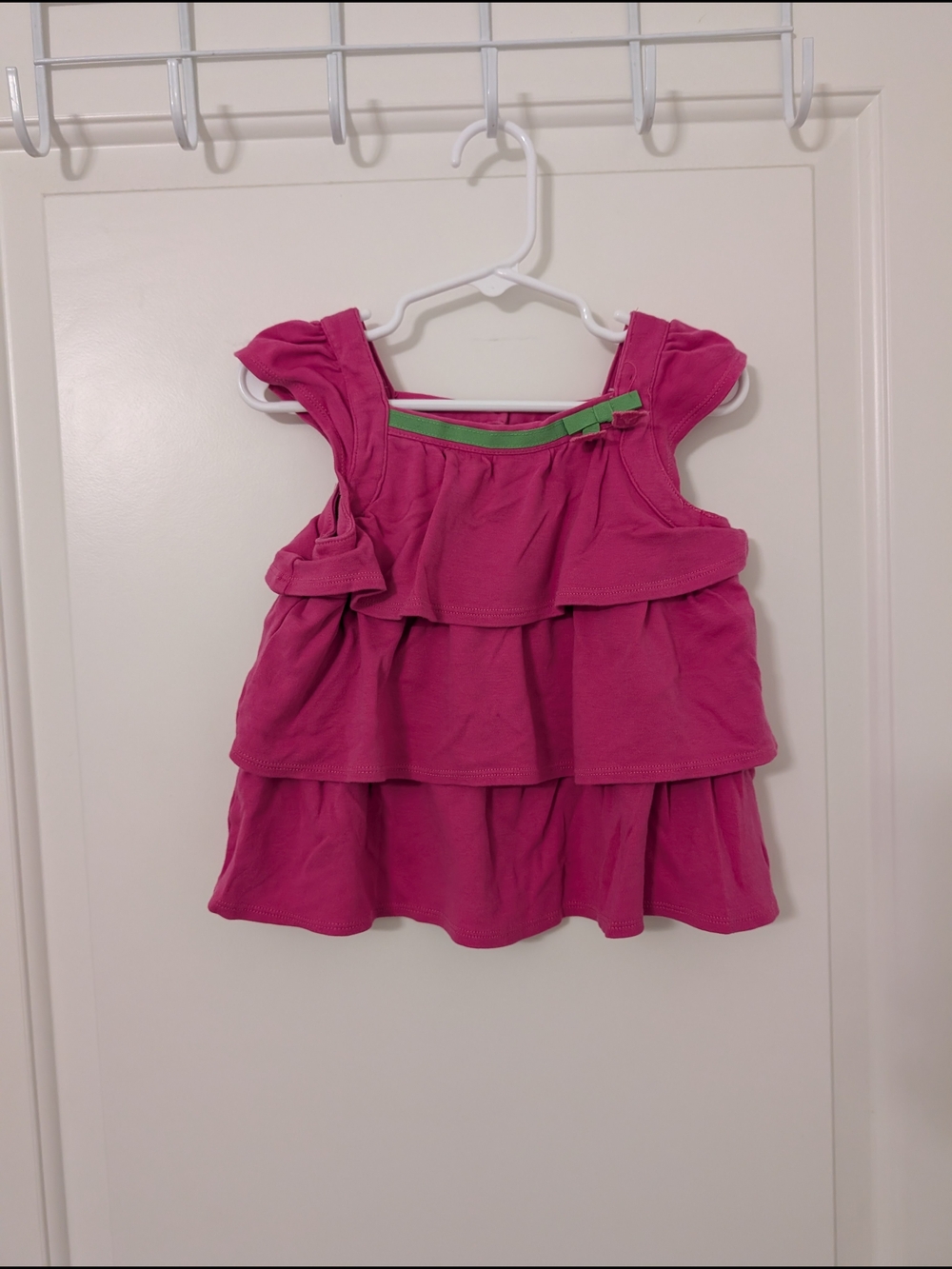 💥3/$24 Gymboree Bright Tulip Hot Pink Tiered Ruffle Tank Size 3T